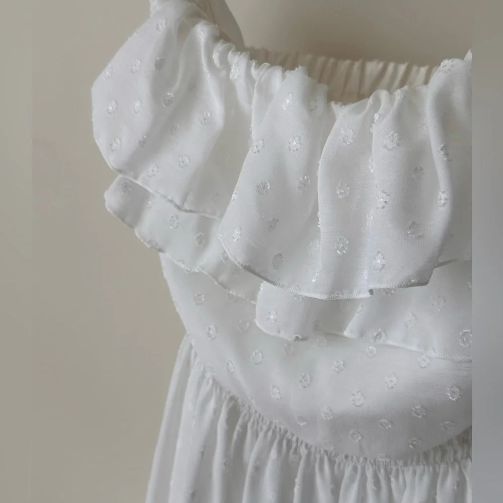 Lilly Pulitzer White Polka Dot Strapless Ruffle Sundress - Picture 6 of 11